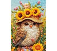 Puzzle 1200 Piezas Adultos Pájaros Girasol, Retos Divertidos, Relajarse, Desarrolla la Concentraciòn Mentàl, Rompecabezas Adultos 1200 Piezas 75 x 50 cm