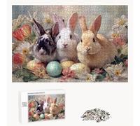 Puzzle 1200 Piezas Adultos Pascua de Resurrección & Conejo, Rompecabezas con Letras Traseras y Póster, Pasatiempo Antiestrés, Decoración de Pared, Regalo Mujer Hombre 75 x 50 cm (14 Años +) P3#442