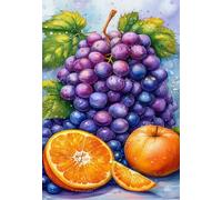Puzzle 1200 Piezas Adultos Uvas Naranjas, Retos Divertidos, Relajarse, Desarrolla la Concentraciòn Mentàl, Rompecabezas Adultos 1200 Piezas 75 x 50 cm