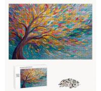 Puzzle 1200 Piezas Adultos Vistoso & Árbol de la Vida, Rompecabezas con Letras Traseras y Póster, Pasatiempo Antiestrés, Decoración de Pared, Regalo Decorar Mujer Hombre 75 x 50 cm (14 Años +) P3#91