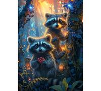 Puzzle 1200 Piezas, Familia de mapaches del Bosque Puzzles para Adultos,Rompecabezas de Adultos, Juguetes de Regalo Entretenimento Puzzle, Juego de Rompecabezas