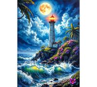 Puzzle 1200 Piezas, Olas del Faro de la Luna Puzzles para Adultos,Rompecabezas de Adultos, Juguetes de Regalo Entretenimento Puzzle, Juego de Rompecabezas