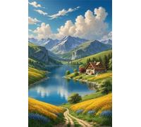 Puzzle 1200 Piezas, Rompecabezas para Adultos, Puzzle 1200 Piezas DIY, Juego de Habilidad para Toda la Familia, Puzle para Decoración del Hogar (Cabaña del río)