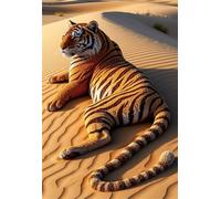 Puzzle 1314 Piezas Animal Tigre Desierto Puzzle, Desarrolla la Logica y la Observaciòn, Ejercita Paciencia Puzzles Adultos 1314 Piezas 75 x 50 cm