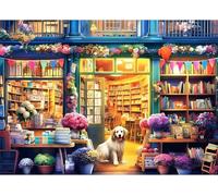 Puzzle 1314 Piezas, Librería Flower Dog Puzzles para Adultos,Rompecabezas de Adultos, Juguetes de Regalo Entretenimento Puzzle, Juego de Rompecabezas