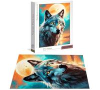 Puzzle 1314 Piezas Luna Rompecabezas para Adultos, un Rompecabezas Desafiante, Juegos de Puzzle para Toda la Familia, Letras en la Parte Posterior, Decoración del Hogar, Regalos Navidad Lobo B-5142