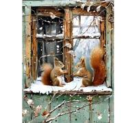 Puzzle 1314 Piezas para Adultos y Familia - Ardillas Invierno | Rompecabezas de 75x50 cm | Juego de Mesa de Descompresión y Relajación Cumpleaños