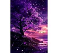 Puzzle 150 Piezas Adultos Árbol Paisaje Morado, Juego Educativo, Entretenimiento Creativo, Rompecabezas Difícil, Puzzle para Adultos 150 Piezas 35 x 25 cm