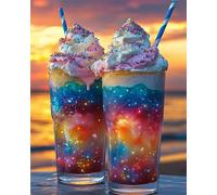 Puzzle 150 Piezas Adultos,Arte de Rompecabezas DIY,Puzzles Juguetes Educativos Estimulantes Decoración del Hogar (Copa de Helado de Cielo Estrellado)