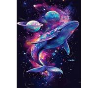 Puzzle 150 Piezas Adultos Ballena Espacial, Juego Educativo, Entretenimiento Creativo, Rompecabezas Difícil, Puzzle para Adultos 150 Piezas 35 x 25 cm