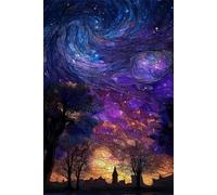 Puzzle 150 Piezas Adultos Cielo Estrellado Abstracto, Rompecabezas Adultos 35x25 cm, Imposible, Difícil, Desafiante, Adecuado para Adultos y para la Decoración del Hogar