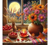 Puzzle 150 Piezas Adultos Juguete Desafío y Juego Educativo Puzzle para Adultos 150 Piezas, Rompecabezas Imposible Colorido, Jarrón de Margaritas Lunares 65x65cm