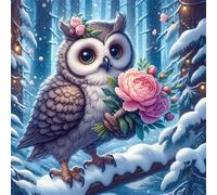 Puzzle 150 Piezas Adultos Juguete Desafío y Juego Educativo Puzzle para Adultos 150 Piezas, Rompecabezas Imposible Colorido, Ramo peonías con búho 65x65cm