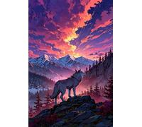 Puzzle 150 Piezas Adultos Lobo Jungla Montaña, Juego Educativo, Entretenimiento Creativo, Rompecabezas Difícil, Puzzle para Adultos 150 Piezas 35 x 25 cm