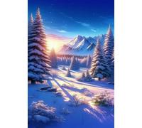 Puzzle 150 Piezas Adultos Paisaje Invernal Amanecer, Juego Educativo, Entretenimiento Creativo, Rompecabezas Difícil, Puzzle para Adultos 150 Piezas 35 x 25 cm