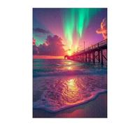 Puzzle 150 Piezas Adultos Puente Atardecer Aurora, Educativo Intelectual Descompresión Divertido Juego Familiar, Rompecabezas 150 Piezas 35 x 25 cm