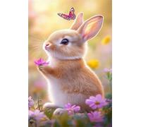 Puzzle 150 Piezas Flor Conejo Mariposa, 35x25 cm, Juego Educativo, Reto Creativo, Rompecabezas Imposible, Puzzles 150 Piezas Adultos