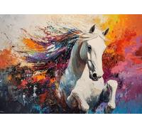 Puzzle 1500 Pieces Cavallo colorato Impossible Rompecabezas Juegos Casuales Puzzle de Madera para Adultos y niños a Partir de 14, Cultivar la Paciencia y la concentración, Decoración del Hogar P-3