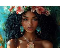 Puzzle 1500 Pieces Donna con Fiori in Testa Impossible Rompecabezas Juegos Puzzle de Madera para Adultos niños a Partir de 14, Cultivar la Paciencia y la concentración, Decoración del Hogar S-4