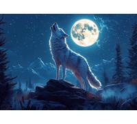 Puzzle 1500 Pieces Luna del Lupo Impossible Rompecabezas Juego Educativo Puzzle De Madera Adultos para Adultos Y NiñOs A Partir De 14, Ejercer La Capacidad De Pensamiento LóGico, Regalos Festival X-4