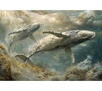 Puzzle 1500 Pieces Madre e figlio della balena Impossible Rompecabezas Juego Puzzle Madera Adultos para Adultos Y NiñOs A Partir De 14, Ejercer La Capacidad De Pensamiento LóGico, Regalos Festival L-5