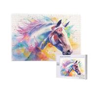 Puzzle 1500 Piezas Adultos, Caballo Puzzle Color Patrón Diseño, 87x57cm Gran Formato Jigsaw Adultos DIY Artesanía con Embalaje de Caja de Regalo, Home Room Wall Decor, Regalo Mujer Hombre, Model567