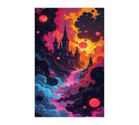 Puzzle 1500 Piezas Adultos Castillo Acuarela, Educativo Intelectual Descompresión Divertido Juego Familiar, Rompecabezas 1500 Piezas 87 x 57 cm