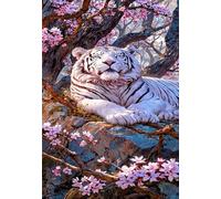 Puzzle 1500 Piezas Adultos Flor Animal Tigre, Juego Educativo, Entretenimiento Creativo, Rompecabezas Difícil, Puzzle para Adultos 1500 Piezas 87 x 57 cm