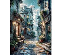 Puzzle 1500 Piezas Adultos Flores Calle Ciudad, Juego Creativo Desarrolla la Concentraciòn y la Logica, Divertido Juego Familiar Puzzles 1500 Piezas 87 x 57 cm