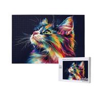 Puzzle 1500 Piezas Adultos, Gato Puzzle Color Patrón Diseño, 87x57cm Gran Formato Jigsaw Adultos DIY Artesanía con Embalaje de Caja de Regalo, Home Room Wall Decor, Regalo Mujer Hombre, Model555