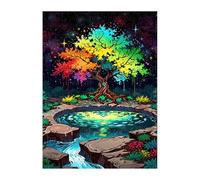 Puzzle 1500 Piezas Adultos Lago Árbol Acuarela, Educativo Intelectual Descompresión Divertido Juego Familiar, Rompecabezas 1500 Piezas 87 x 57 cm