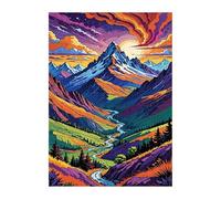 Puzzle 1500 Piezas Adultos Montañas Acuarela, Educativo Intelectual Descompresión Divertido Juego Familiar, Rompecabezas 1500 Piezas 87 x 57 cm