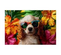 Puzzle 1500 Piezas Adultos Perro Puzzle para Adultos Flor Rompecabezas Juguetes Educativos Regalos Originales para Mujer, Rompecabezas Entretenimiento Creativo, Divertido Familia Juego 87x57cm E-54