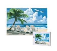 Puzzle 1500 Piezas Adultos, Playa Puzzle Paisaje Patrón Diseño, 87x57cm Gran Formato Jigsaw Adultos DIY Artesanía con Embalaje de Caja de Regalo, Home Room Wall Decor, Regalo Mujer Hombre, Model1649