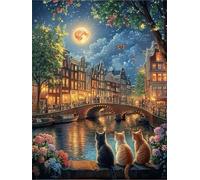 Puzzle 1500 Piezas Adultos Puente Nocturno de la Ciudad, 87x57cm Rompecabezas 1500 Piezas para Adultos, Pasatiempo Creativo, Diversión por Partida Doble, Juego de Habilidad para Toda La Familia