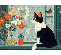 Puzzle 1500 Piezas Adultos, Rompecabezas de Madera 87 x 57 cm Gran Detalle y Colores Vivos - Un Desafío Divertido para Familia y Amigos, Actividad Creativa y Regalo Educativo, Gato Moderno f0-725
