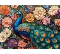 Puzzle 1500 Piezas Adultos, Rompecabezas de Madera 87 x 57 cm Gran Detalle y Colores Vivos - Un Desafío Divertido para Familia y Amigos, Actividad Creativa y Regalo Educativo, Pavo Real Flor f0-589