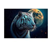 Puzzle 1500 Piezas Adultos Tigre Puzzle para Adultos Luna Rompecabezas Juguetes Educativos Regalos Originales para Mujer, Rompecabezas Entretenimiento Creativo, Divertido Familia Juego 87x57cm F-23