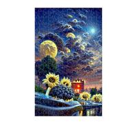 Puzzle 1500 Piezas Amarillo Girasol Paisaje, Juego Educativo, Desarrolla la Concentraciòn Mentàl y la Logica, 87x57 cm Puzzles 1500 Piezas Adultos
