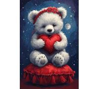 Puzzle 1500 Piezas Animal Oso Corazón, Puzzles Imposible, Desafiante Acertijo, Juegos de Rompecabezas para Toda la Familia, Puzzle Adultos 1500 Piezas 87 x 57 cm