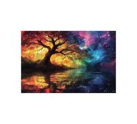 Puzzle 1500 Piezas Árbol de la vida Puzzle 1500 Piezas Adultos Aurora Educativo Rompecabezas Madera para Toda la Familia Junta, Puzzles para Reducir el Estrés y Primavera Decoracion 60x90Cm LZPT-00497