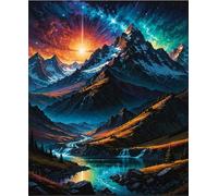Puzzle 1500 Piezas, Atardecer Montañas Ríos Puzzles para Adultos,Rompecabezas de Adultos, Juguetes de Regalo Entretenimento Puzzle, Juego de Rompecabezas