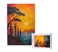 Puzzle 1500 Piezas,Atardecer Puzzle con Caja Regalo,Mujeres africanas Puzzles 1500 Piezas Adultos,Medidas:87 x 57 cm,Rompecabezas Adultos de Madera,Rompecabezas Desafiante para Decoración Hogar,ML-580