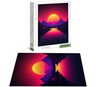 Puzzle 1500 Piezas Atardecer, Puzzle Montaña con Caja para Adultos, 87x57 cm, DIY 1500 Piezas Rompecabezas Madera para Adultos, Rompecabezas Desafiante para Decoracion Hogar Pared, Regalo Mujer H-7435