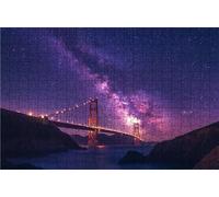 Puzzle 1500 Piezas Cielo Estrellado, Puzzle 1500 Piezas Adulto Puente Golden Gate, Rompecabezas de Madera para Adultos 90 x 60cm, Puzzles para Toda la Familia Decoracion Pared Regalo Mujer RXPT-7318