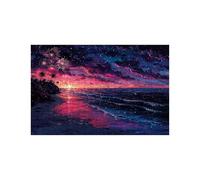 Puzzle 1500 Piezas Cielo estrellado Puzzle 1500 Piezas Adultos Playa Educativo Rompecabezas Madera para Toda la Familia Junta, Puzzles para Reducir el Estrés y Primavera Decoracion 60x90 Cm LZPT-01997