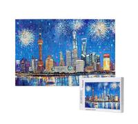 Puzzle 1500 Piezas Ciudad Puzzle Adultos,Fuegos Artificiales Rompecabezas,DIY Juegos de Rompecabezas para Toda la Familia,Pasatiempo Creativo Adultos,Regalos Originales para Mujer,87x57cm,p411t