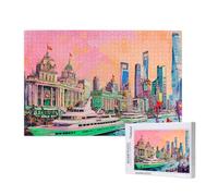 Puzzle 1500 Piezas Ciudad Puzzle Adultos,Rompecabezas DIY,Crucero Juegos de Rompecabezas para Toda la Familia,Pasatiempo Creativo Adultos,Regalos Originales para Mujer con Caja de Regalo,87x57cm,p410t