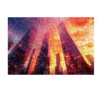 Puzzle 1500 Piezas Ciudad, Puzzle Atardecer, Puzzles 1500 Piezas Adultos, Rompecabezas de Madera con Caja Regalo, Rompecabezas Adultos para Toda la Familia, Regalos Originales para Mujer 87x57cm -2056