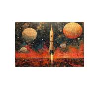 Puzzle 1500 Piezas, Cohete Puzzle 1500 Piezas Madera 60x90cm con Caja de Papel de Colores y Bolsa de Malla Portátil, Rompecabezas Universo para Primavera Decoracion Pared Regalo Mujer LZPT-03480